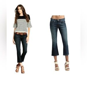 J Brand Gigi Indigo Mid Rise Cropped Flared Jeans Size 29